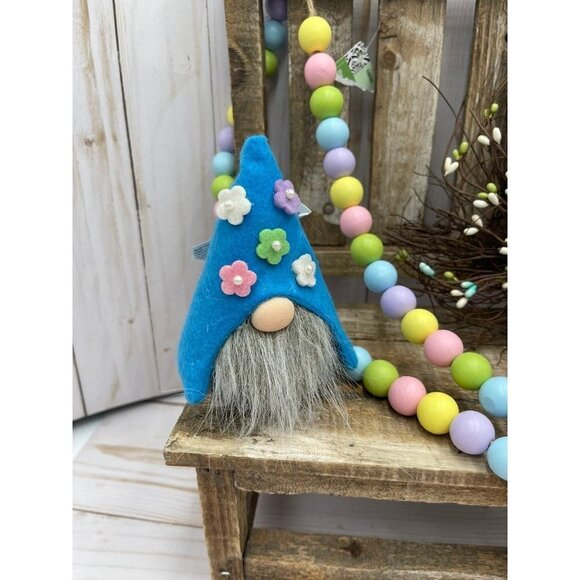 Gnome beaded garland bird nest tiered tray lot easter spring decor lot 3 piece - Picture 3 of 5